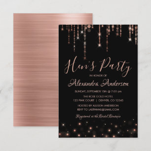 Invitation Gold rose - Blush Pink Hen's Party
