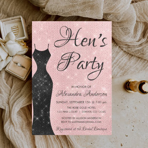 Invitation Gold rose - Blush Pink Hen's Party