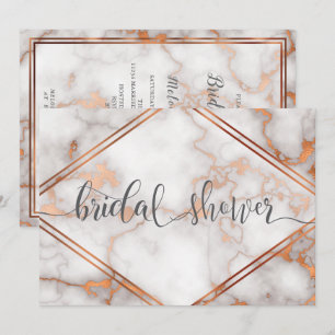 Invitation Gold Rose profond / Calligraphie en marbre de cuiv