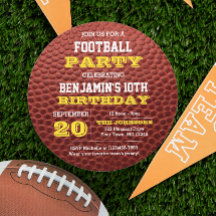 Invitation Gold Round Football