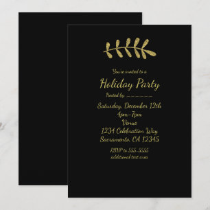 Invitation Gold Rustic Leaf Elegant Black Fall Elegant