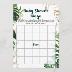 Invitation Gold Safari Baby shower Bingo