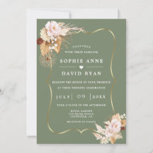 Gold Sage Green Floral Fall All In One Wedding