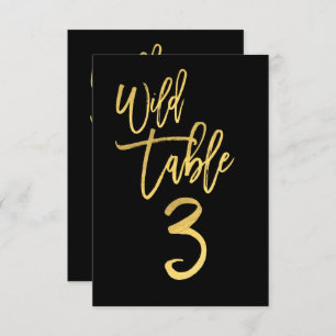 Invitation Gold Script Wild Birthday Party Table Numéro 3