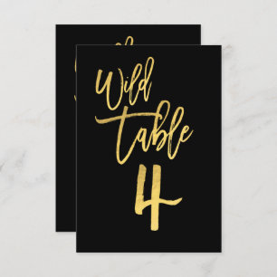 Invitation Gold Script Wild Birthday Party Table Numéro 4