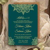 Gold Sea Green Henna Mehndi Mariage islamique