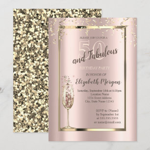 Invitation Gold Sequins Parties scintillant Champagne Glass 5