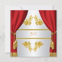 Invitation Gold Silver rideau rouge Annive Annive