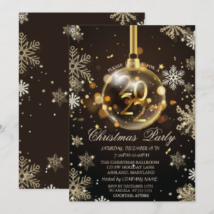 Invitation Gold Snowflakes, Christmas Ornament 2022 Company