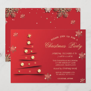 Invitation Gold Snowflakes, Christmas Tree Balls Company