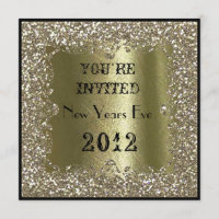 Invitation Gold Sparkle 2012 AUX NOUVELLES ANNÉES