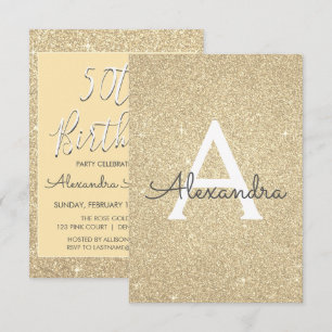 Invitation Gold Sparkle Parties scintillant 50e anniversaire