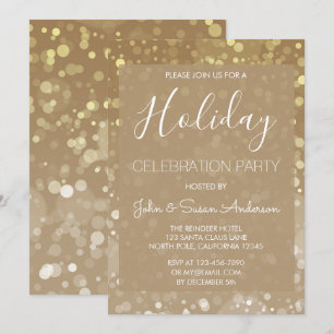 Invitation Gold Sparkle Parties scintillant Lumières Fête