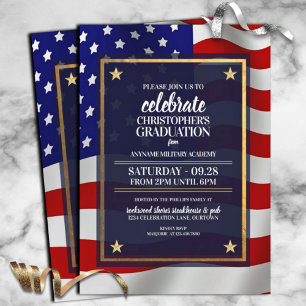 Invitation Gold Star Académie militaire Graudation Party
