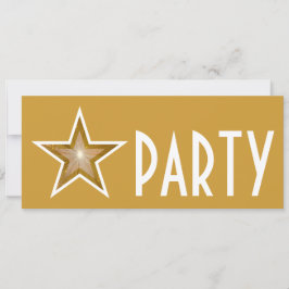 Invitation Gold Star 'PARTY' or long
