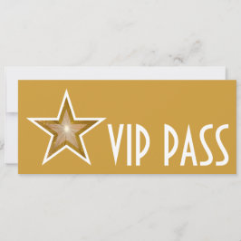Invitation Gold Star 'VIP PASS' or long