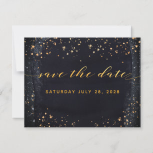 Invitation Gold Starry Night Wedding Enregistrer La Date Invi