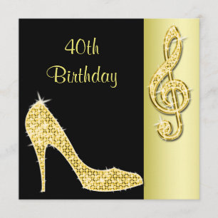 Invitation Gold Stiletto & Treble Cleft 40e anniversaire
