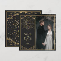 Gold Sun et Moon Tarot Card Photo Enregistrer la d