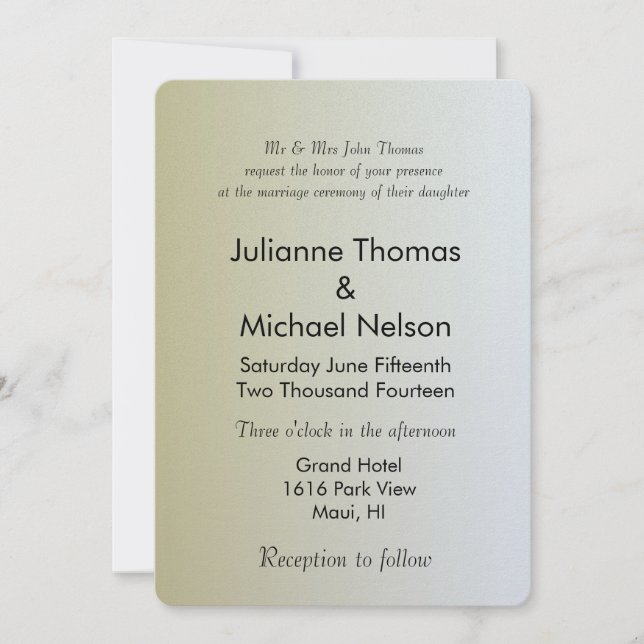 Invitation Gold Sunrise (Devant)