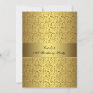 Invitation Gold Swirls Gold 50e anniversaire de fête Invitati