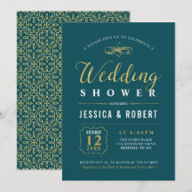 Gold & Teal | Élégant Mariage Couple Shower