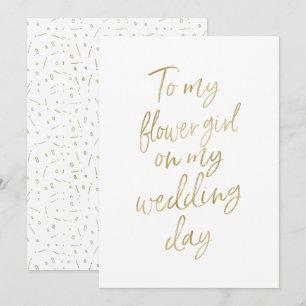 Invitation Gold To my flower girl le jour de mon mariage