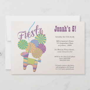 Invitation GOLD Traditionnel Fiesta Pinata Anniversaire