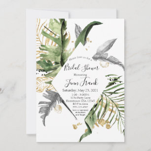 Invitation Gold Tropical Floral