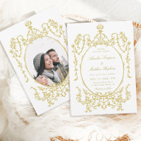 Gold Victorian Classic Floral Frame Mariage Photo