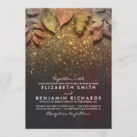 Gold Vintage automne laisse un mariage élégant