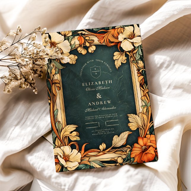 Invitation Golden Autumn Art Nouveau Mariage (Créateur téléchargé)