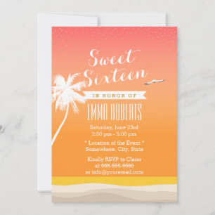 Invitation Golden Beach Elegant Sweet 16
