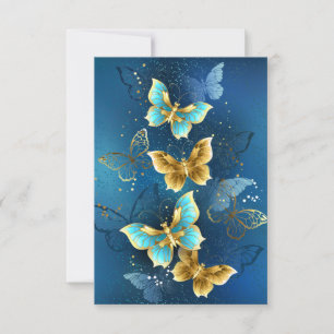 Invitation Golden butterflies