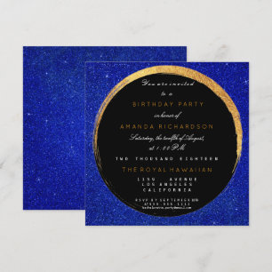 Invitation Golden Cobalt Parties scintillant Vip géométrique 