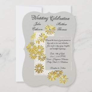 Invitation Golden Daisy Dream Elégance Romance Vintage Chic