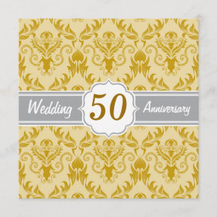 Invitation Golden Damask, 50e anniversaire de Mariage