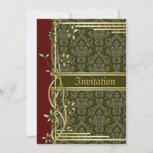 Invitation Golden Damask Luxury personnalisé mariage invitati