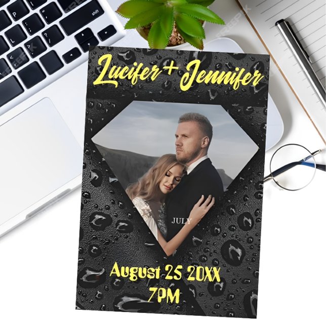 Invitation Golden Diamond Moderne Élégant Mariage Personnalis (Créateur téléchargé)