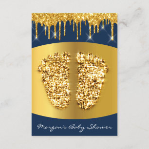 Invitation Golden Drives Royal Blue Baby shower Pied Blue Nav