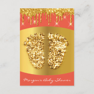 Invitation Golden Drives Royal Blue Baby shower Pied Coral