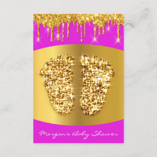 Invitation Golden Drives Royal Lux Baby shower Pied Rose Girl