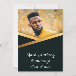 Invitation Golden Elegance Catégorie De Photo Graduation 2