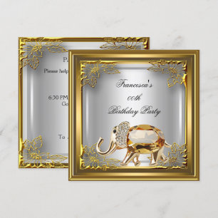 Invitation Golden Elephant Elite Élégante fête d'anniversaire