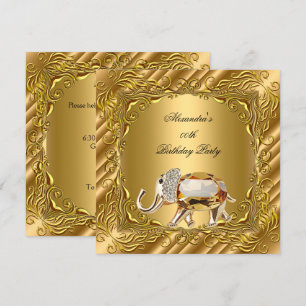 Invitation Golden Elephant Elite Élégante Gold Anniversaire