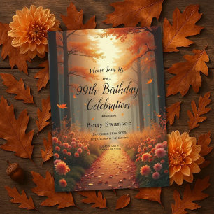 Invitation Golden Ember Autumn Woodland Stroll