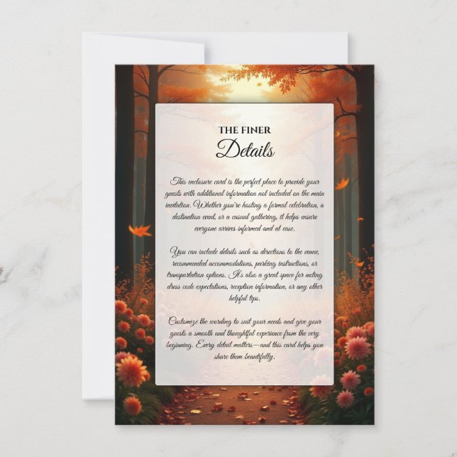 Invitation Golden Ember Autumn Woodland Stroll (Devant)