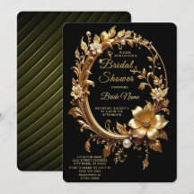 Golden Floral Ornate Frame Bridal Shower