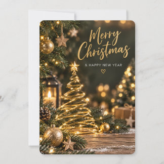 Invitation ✨🎄 Golden Glow Merry Christmas Card 🌟💌