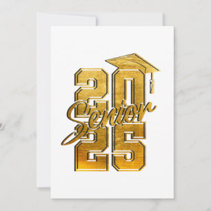 Invitation Golden High School Graduation 2025